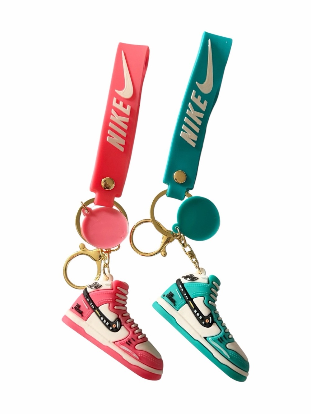 Nike  Silicone Sneaker Bag charms/Keychains - Coral Pink & Teal